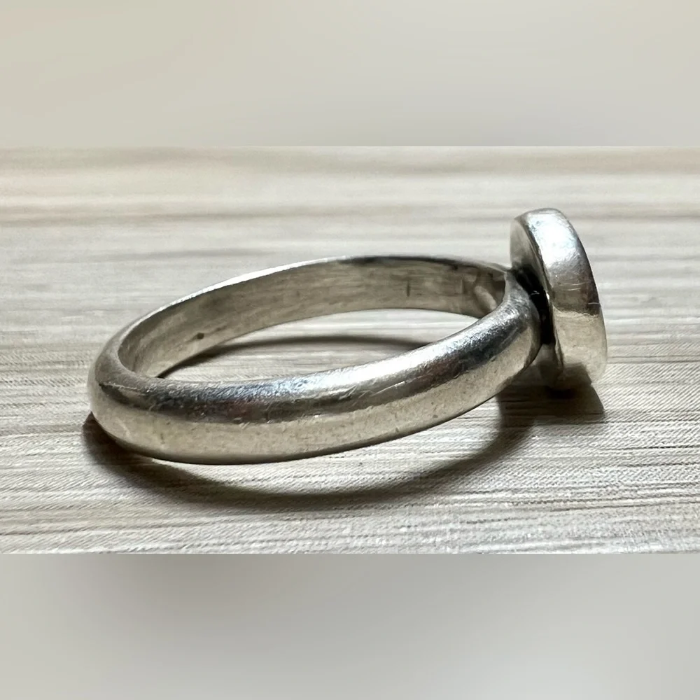 Vintage Artisan (FF) Sterling Silver & Gold Modernist Shadowbox Heart Ring